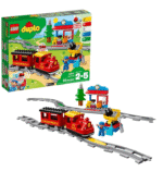 LEGO DUPLO Town Steam Train 10874, Toys for Toddlers, Boys and Girls 2-5 Years Old with Light & Sound, Push & Go Battery Powered Set with RC Function, Gift Idea